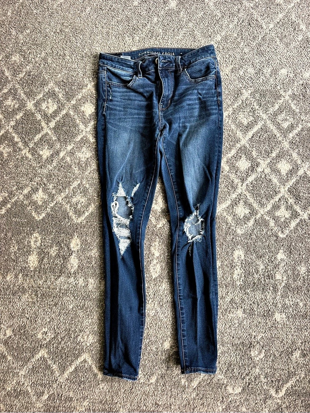 American Eagle AE Hi-Rise Jegging Next Level Stretch Blue Waist 4